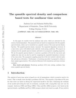 The quantile spectral density and comparison based tests for nonlinear
  time series