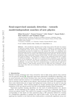 Semi-Supervised Anomaly Detection - Towards Model-Independent Searches
  of New Physics