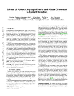 Echoes of power: Language effects and power differences in social
  interaction