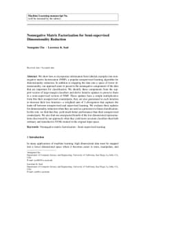 Nonnegative Matrix Factorization for Semi-supervised Dimensionality
  Reduction