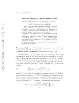 Robust empirical mean Estimators