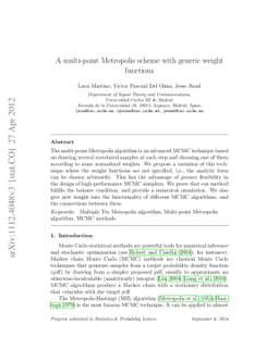 A multi-point Metropolis scheme with generic weight functions