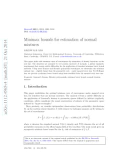 Minimax bounds for estimation of normal mixtures