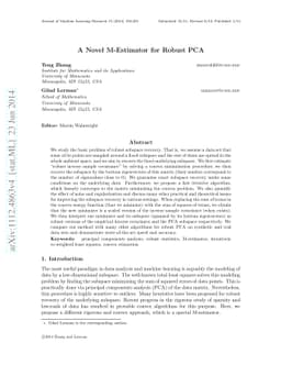 A Novel M-Estimator for Robust PCA