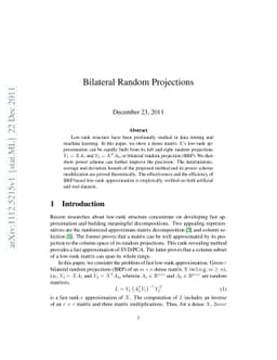 Bilateral Random Projections