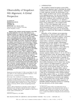 Observability of Strapdown INS Alignment: A Global Perspective