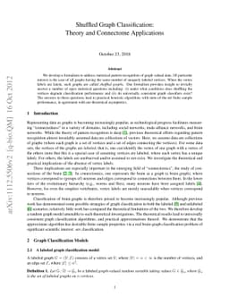 Shuffled Graph Classification: Theory and Connectome Applications