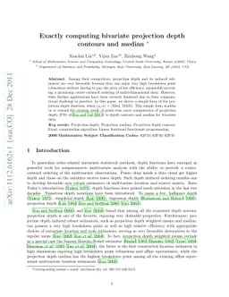Exactly computing bivariate projection depth contours and median