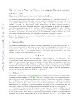 Detecting a Vector Based on Linear Measurements