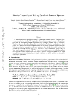 On the Complexity of Solving Quadratic Boolean Systems