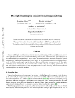 Descriptor learning for omnidirectional image matching