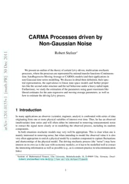 CARMA Processes driven by Non-Gaussian Noise