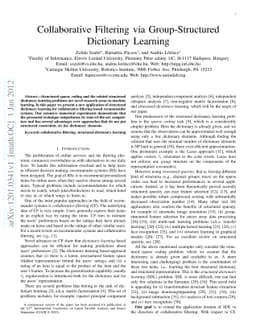 Collaborative Filtering via Group-Structured Dictionary Learning