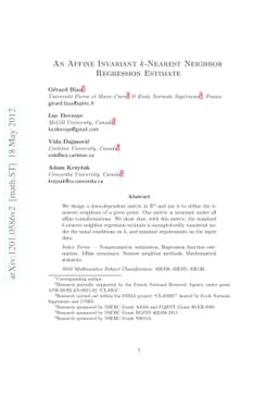 An Affine Invariant $k$-Nearest Neighbor Regression Estimate