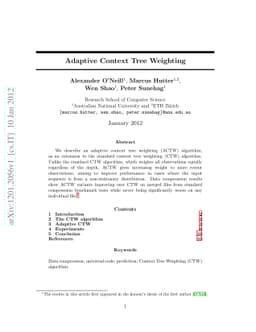 Adaptive Context Tree Weighting