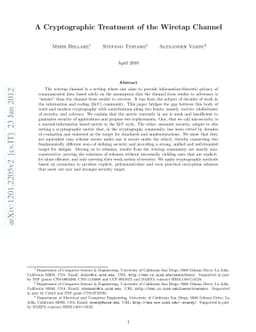 A Cryptographic Treatment of the Wiretap Channel