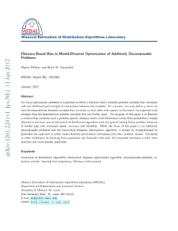 Distance-Based Bias in Model-Directed Optimization of Additively
  Decomposable Problems