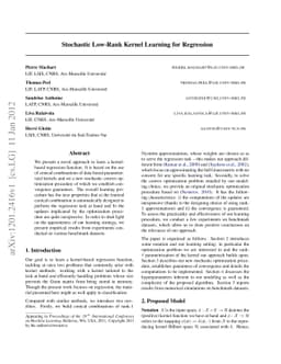 Stochastic Low-Rank Kernel Learning for Regression
