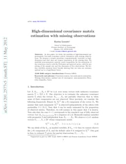 High-dimensional covariance matrix estimation with missing observations