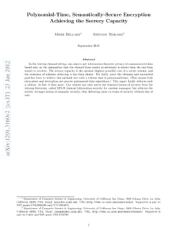 Polynomial-Time, Semantically-Secure Encryption Achieving the Secrecy
  Capacity