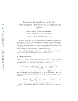Holonomic Gradient Descent for the Fisher-Bingham Distribution on the
  $d$-dimensional Sphere