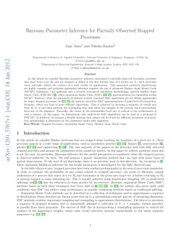 Bayesian Parameter Inference for Partially Observed Stopped Processes