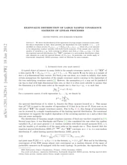 Eigenvalue distribution of large sample covariance matrices of linear
  processes