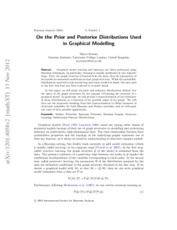 On the Prior and Posterior Distributions Used in Graphical Modelling