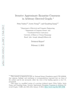 Iterative Approximate Byzantine Consensus in Arbitrary Directed Graphs