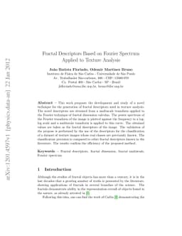 Fractal Descriptors Based on Fourier Spectrum Applied to Texture
  Analysis