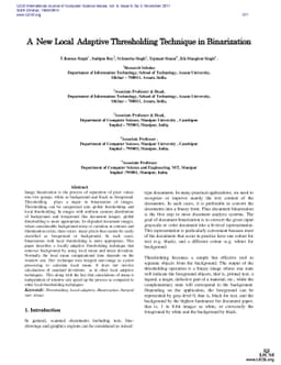 A New Local Adaptive Thresholding Technique in Binarization