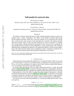 Null models for network data