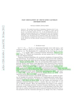 Fast simulation of truncated Gaussian distributions