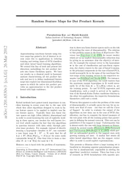 Random Feature Maps for Dot Product Kernels