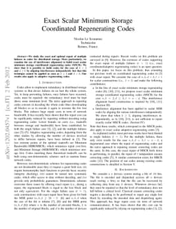 Exact Scalar Minimum Storage Coordinated Regenerating Codes