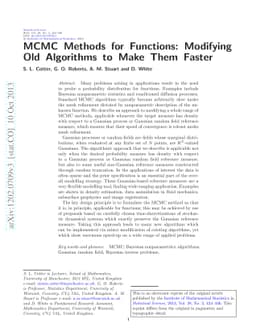 MCMC Methods for Functions: Modifying Old Algorithms to Make Them Faster