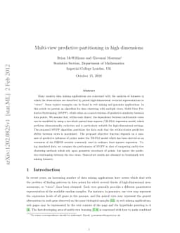 Multi-view predictive partitioning in high dimensions