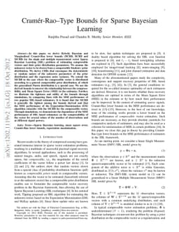 Cramer Rao-Type Bounds for Sparse Bayesian Learning