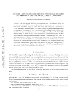 Robust 1-bit compressed sensing and sparse logistic regression: A convex
  programming approach