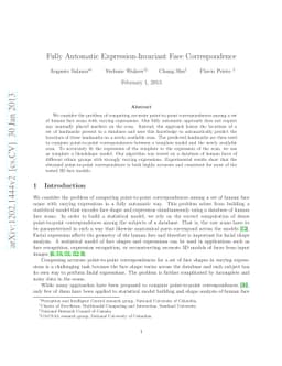 Fully Automatic Expression-Invariant Face Correspondence