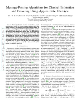 Message-Passing Algorithms for Channel Estimation and Decoding Using
  Approximate Inference
