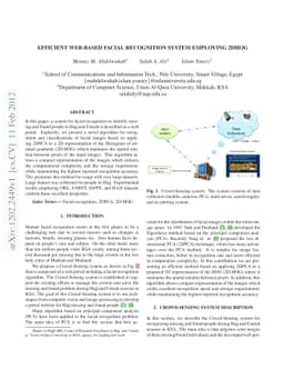 Efficient Web-based Facial Recognition System Employing 2DHOG