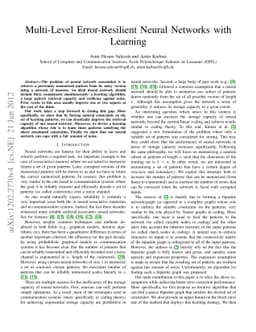 Multi-Level Error-Resilient Neural Networks with Learning