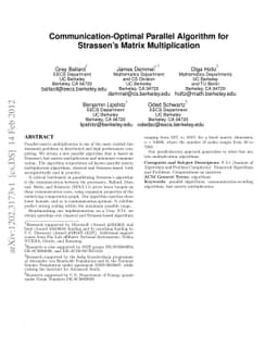 Communication-Optimal Parallel Algorithm for Strassen's Matrix
  Multiplication