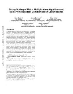 Strong Scaling of Matrix Multiplication Algorithms and
  Memory-Independent Communication Lower Bounds