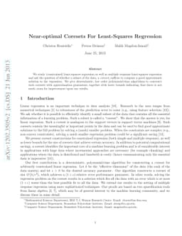 Near-optimal Coresets For Least-Squares Regression