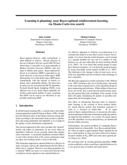Learning is planning: near Bayes-optimal reinforcement learning via
  Monte-Carlo tree search
