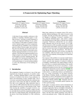 A Framework for Optimizing Paper Matching