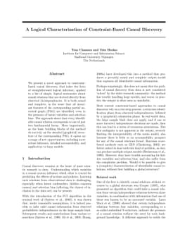 A Logical Characterization of Constraint-Based Causal Discovery