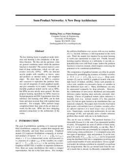 Sum-Product Networks: A New Deep Architecture